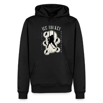 Eishockey Eishockeyspieler Spieler Vintage Retro - Männer Premium Bio Hoodie - Schwarz - Vorne - Nico (187cm)
