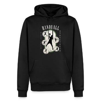 Handball Handball Player Handball Player Vintage Retro - Sweat à capuche Premium bio Homme - noir - Devant - Nico (187cm)