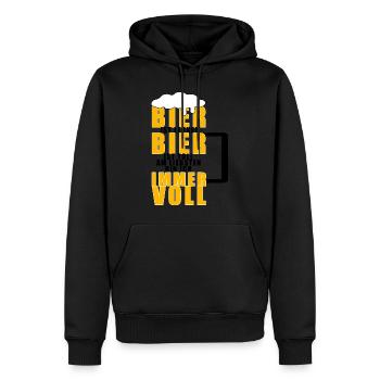 Bier ist lecker, Bier ist toll! - Männer Premium Bio Hoodie - Schwarz - Vorne - Nico (187cm)