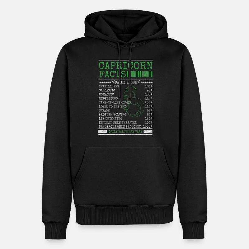 Capricorne Anniversaire - Sweat à capuche Premium bio Homme - noir