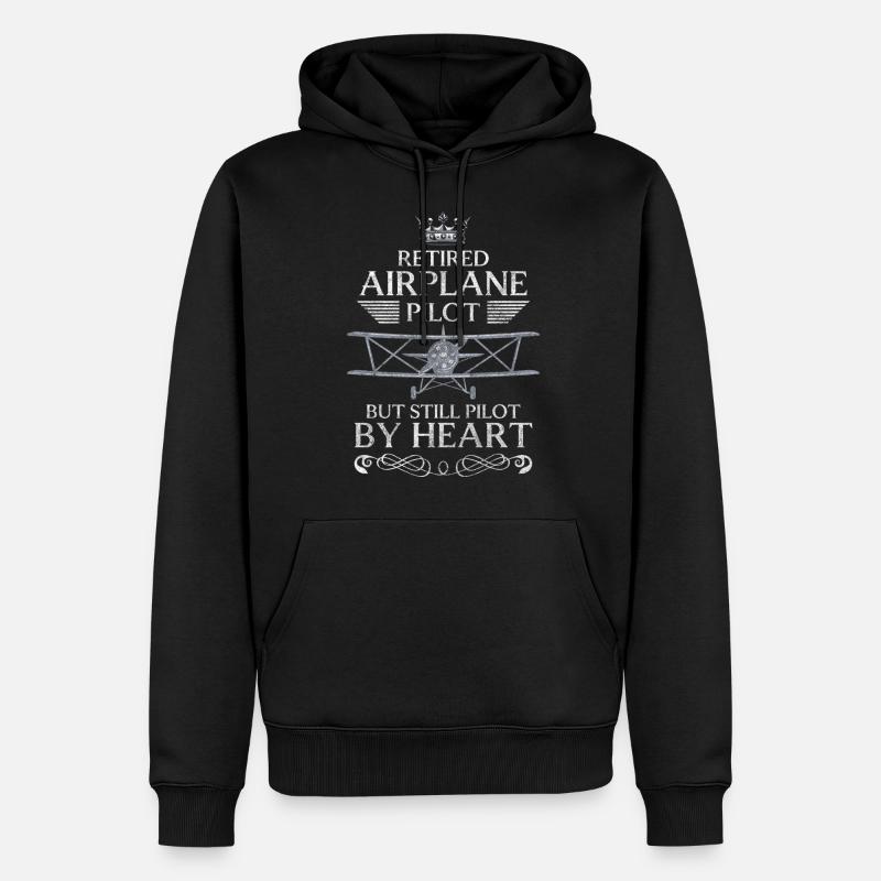Pilot Flieger Flug Flugschule - Männer Premium Bio Hoodie - Schwarz