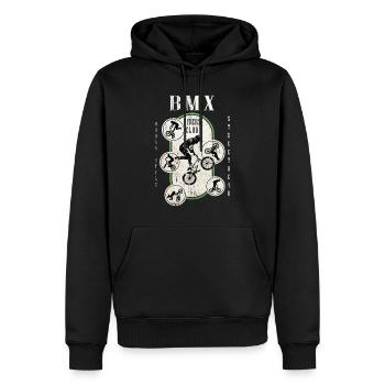 BMX Fahrrad Biker Stunt Trick Freestyle Vintage - Männer Premium Bio Hoodie - Schwarz - Vorne - Nico (187cm)