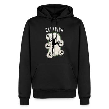 Escalade, Escalade, Montagne, Alpinisme, Sports, Nature - Sweat à capuche Premium bio Homme - noir - Devant - Nico (187cm)