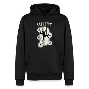 Escalade, Escalade, Montagne, Alpinisme, Sports, Nature - Sweat à capuche Premium bio Homme - noir - Devant - Nico (187cm)