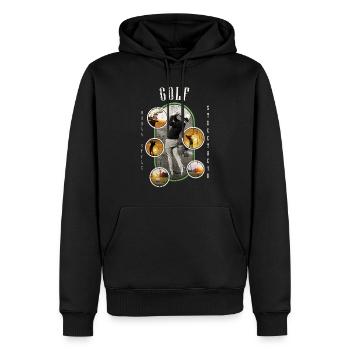 Golf Golfen Golfspieler Sport Hobby Club Vintage - Männer Premium Bio Hoodie - Schwarz - Vorne - Nico (187cm)