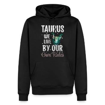 Taureau Symbole de la Terre Naissance - Sweat à capuche Premium bio Homme - noir - Devant - Nico (187cm)