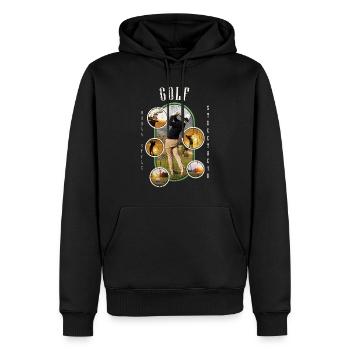 Golf Golfen Golfspieler Sport Hobby Club Vintage - Männer Premium Bio Hoodie - Schwarz - Vorne - Nico (187cm)
