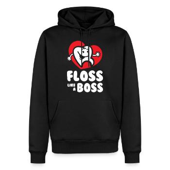 Floss like a Bos - Männer Premium Bio Hoodie - Schwarz - Vorne - Nico (187cm)
