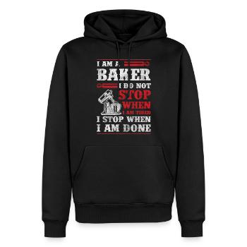 Bake Cake Muffin - Men’s Premium Organic Hoodie - black - Front - Nico (187cm)