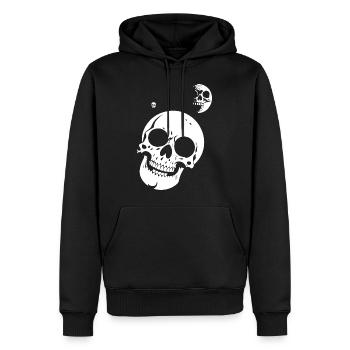 Horreur Crâne Crâne Art Crâne Gothique Heavy Metal - Sweat à capuche Premium bio Homme - noir - Devant - Nico (187cm)