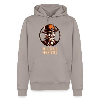 Nenn mich altmodisch 2 - Männer Premium Bio Hoodie - Taupe - Vorne - Nico (187cm)