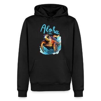 Turtle in the sea sea turtle underwater - Men’s Premium Organic Hoodie - black - Front - Nico (187cm)