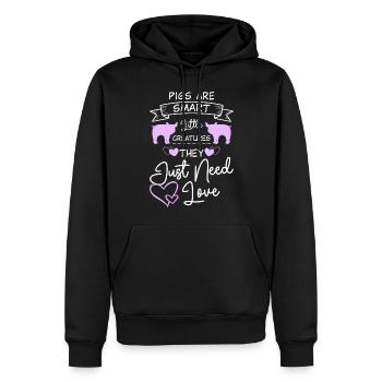 tasse à thé cochon domestique cochon minuscule - Sweat à capuche Premium bio Homme - noir - Devant - Nico (187cm)