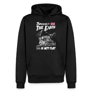 Landy because The Earth Is Not Flat - Männer Premium Bio Hoodie - Schwarz - Vorne - Nico (187cm)