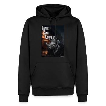 Fame Cash Loyalty Ghetto Gangster - Männer Premium Bio Hoodie - Schwarz - Vorne - Nico (187cm)