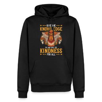 Totem Crâne Corbeau Liberté - Sweat à capuche Premium bio Homme - noir - Devant - Nico (187cm)
