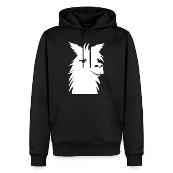 Funny Llama Silhouette Cheeky Fun Llamas - Men’s Premium Organic Hoodie - black - Front - Nico (187cm)