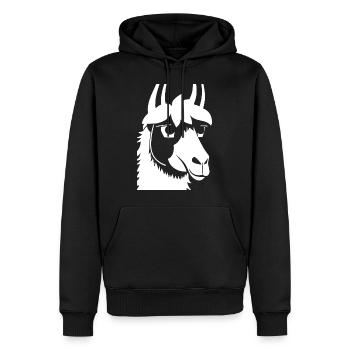 Lama Drôle Silhouette Effronté Amusant Lamas - Sweat à capuche Premium bio Homme - noir - Devant - Nico (187cm)