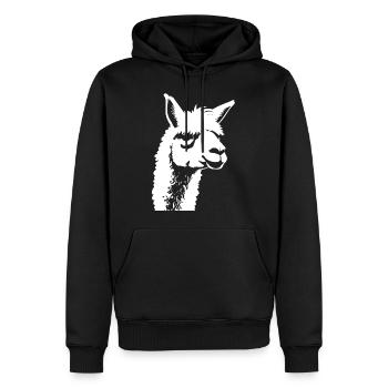 Lama Drôle Silhouette Effronté Amusant Lamas - Sweat à capuche Premium bio Homme - noir - Devant - Nico (187cm)