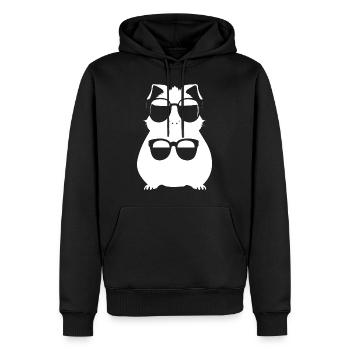 Lustiges Meerschweinchen mit Sonnenbrille Meerschweinchen - Männer Premium Bio Hoodie - Schwarz - Vorne - Nico (187cm)