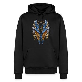 Ukraine Ailes Ange Liberté - Sweat à capuche Premium bio Homme - noir - Devant - Nico (187cm)