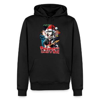 Opossum , Trashmas Rock'n'Roll, Weihnachten - Männer Premium Bio Hoodie - Schwarz - Vorne - Nico (187cm)