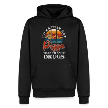 Drogenfrei Clean Marihuana - Männer Premium Bio Hoodie - Schwarz - Vorne - Nico (187cm)