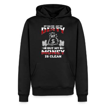 Success Purse Happy Motivation - Men’s Premium Organic Hoodie - black - Front - Nico (187cm)