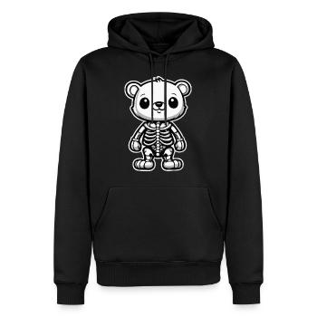 Süßer Bär Skelett Illustration - Männer Premium Bio Hoodie - Schwarz - Vorne - Nico (187cm)