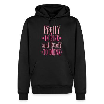 JGA Party Alkohol Pretty In Pink Ready To Drink - Männer Premium Bio Hoodie - Schwarz - Vorne - Nico (187cm)