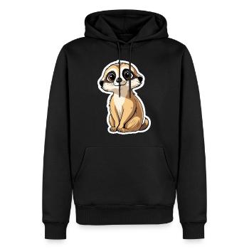 Suricate Illustration Mignonne - Sweat à capuche Premium bio Homme - noir - Devant - Nico (187cm)