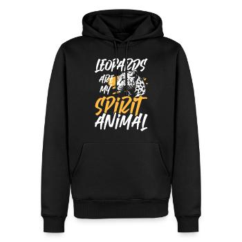 Leopard Raubkatze Raubtier - Männer Premium Bio Hoodie - Schwarz - Vorne - Nico (187cm)