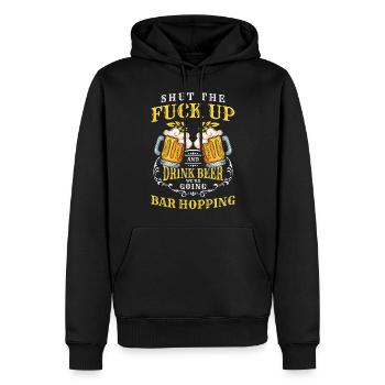 Fête, Buveur récréatif, Ivre, Boire des sports - Sweat à capuche Premium bio Homme - noir - Devant - Nico (187cm)