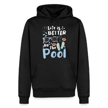 Piscine Piscine Fête à la piscine Plongée - Sweat à capuche Premium bio Homme - noir - Devant - Nico (187cm)