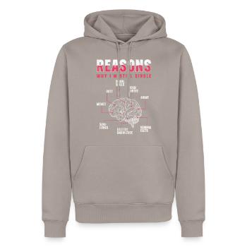 Single Love Solo - Men’s Premium Organic Hoodie - taupe - Front - Nico (187cm)