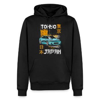 Japon Art Manga Historique - Sweat à capuche Premium bio Homme - noir - Devant - Nico (187cm)