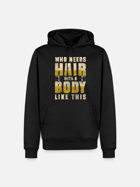 Hairless haircut man problem - Men’s Premium Organic Hoodie - black