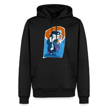 Le monstre qui aime le soda - Sweat à capuche Premium bio Homme - noir - Devant - Nico (187cm)