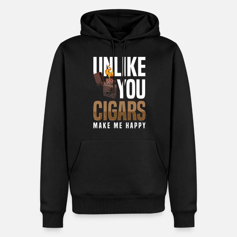 Raucher Tabak Qualm - Männer Premium Bio Hoodie - Schwarz