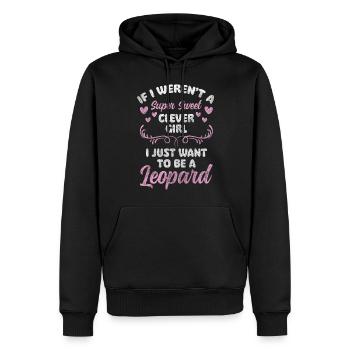 Leopard Wilderness Cat - Men’s Premium Organic Hoodie - black - Front - Nico (187cm)