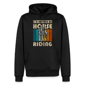 Chevaux Cheval Fille Animaux Amour - Sweat à capuche Premium bio Homme - noir - Devant - Nico (187cm)