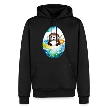 Otter Ostern Wasserfarben - Männer Premium Bio Hoodie - Schwarz - Vorne - Nico (187cm)