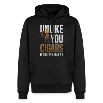 Zigarre Raucher Gentlemen Club Luxus Qualm - Männer Premium Bio Hoodie - Schwarz - Vorne - Nico (187cm)