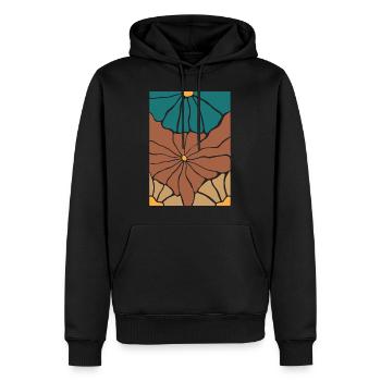 Fleurs de flore bohème - Sweat à capuche Premium bio Homme - noir - Devant - Nico (187cm)