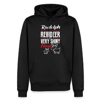 Christmas Rudolph Reindeer - Men’s Premium Organic Hoodie - black - Front - Nico (187cm)