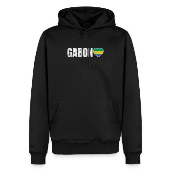 Gabun - Männer Premium Bio Hoodie - Schwarz - Vorne - Nico (187cm)