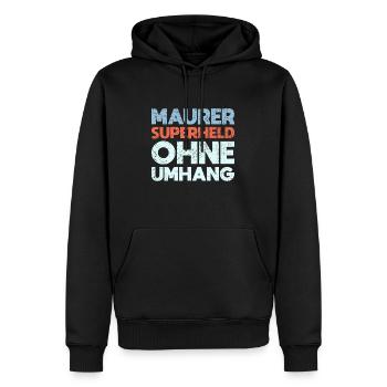 Maurer Superheld Ohne Umhang - Männer Premium Bio Hoodie - Schwarz - Vorne - Nico (187cm)