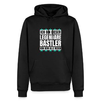 Ich bin dieser legendäre Bastler - Männer Premium Bio Hoodie - Schwarz - Vorne - Nico (187cm)