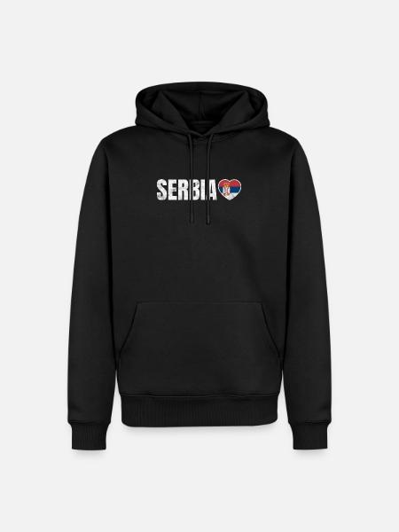 Serbien - Männer Premium Bio Hoodie - Schwarz