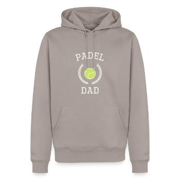 Joueur de Padel Padel Papa Padelsport Padelcourt - Sweat à capuche Premium bio Homme - taupe - Devant - Nico (187cm)